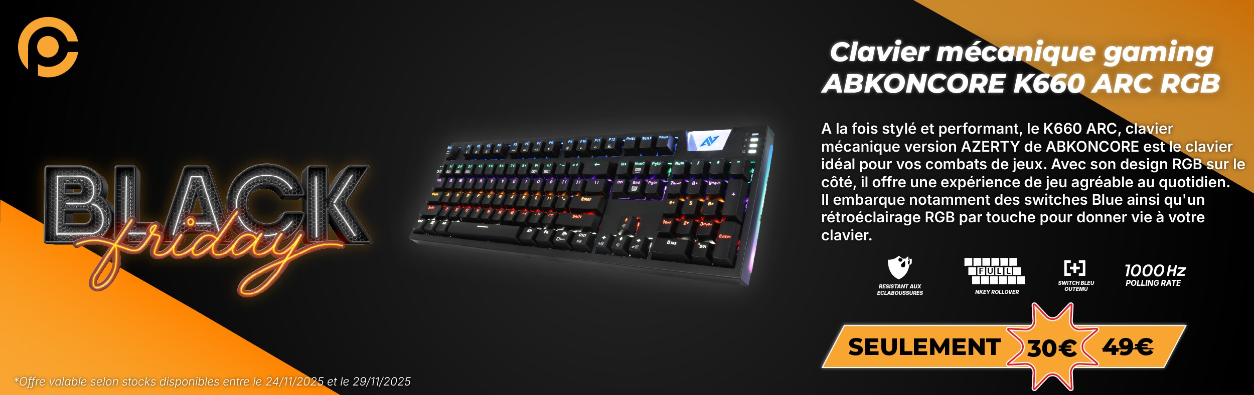 CLAVIER GAMING K660 ABKONCORE